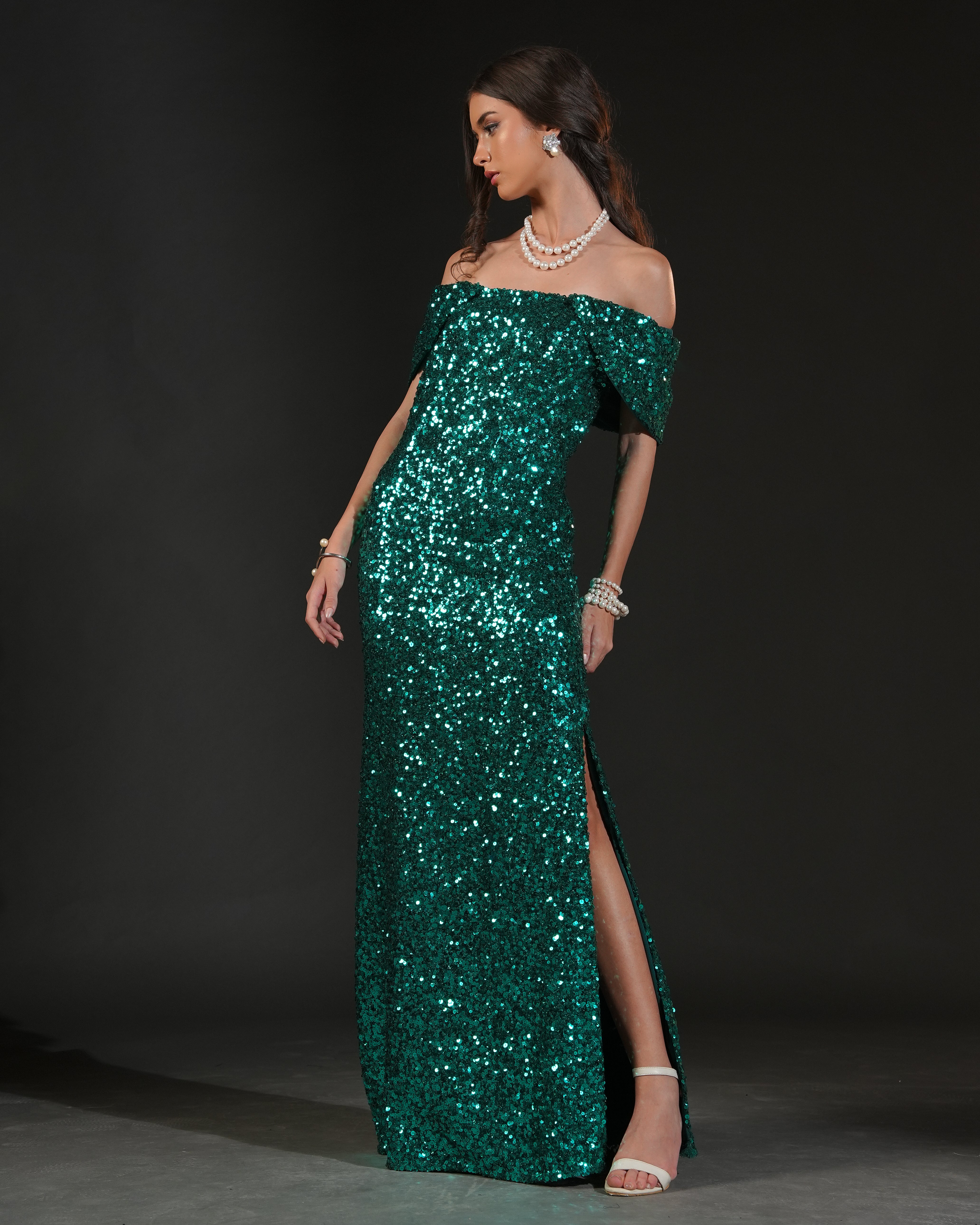 Emerald Poise Gown