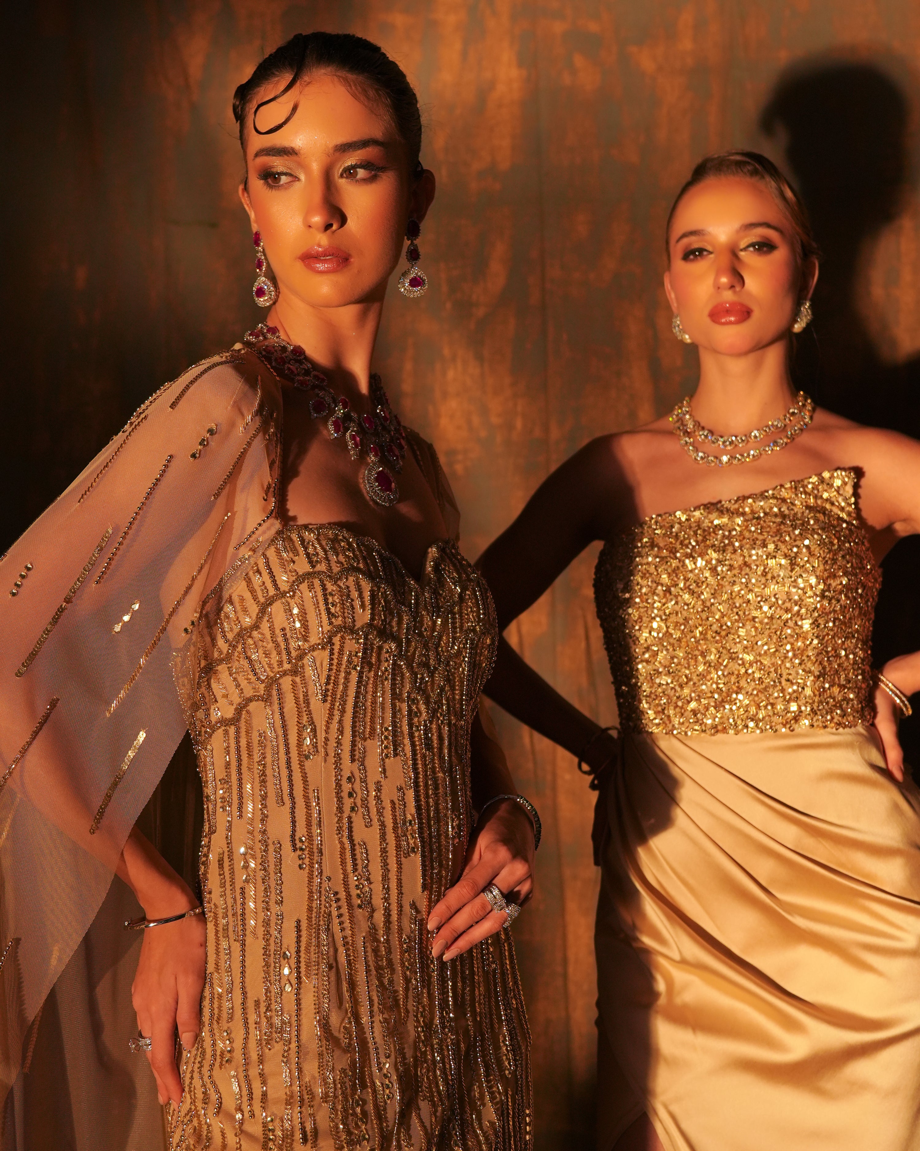 Champagne reverie Cape Gown