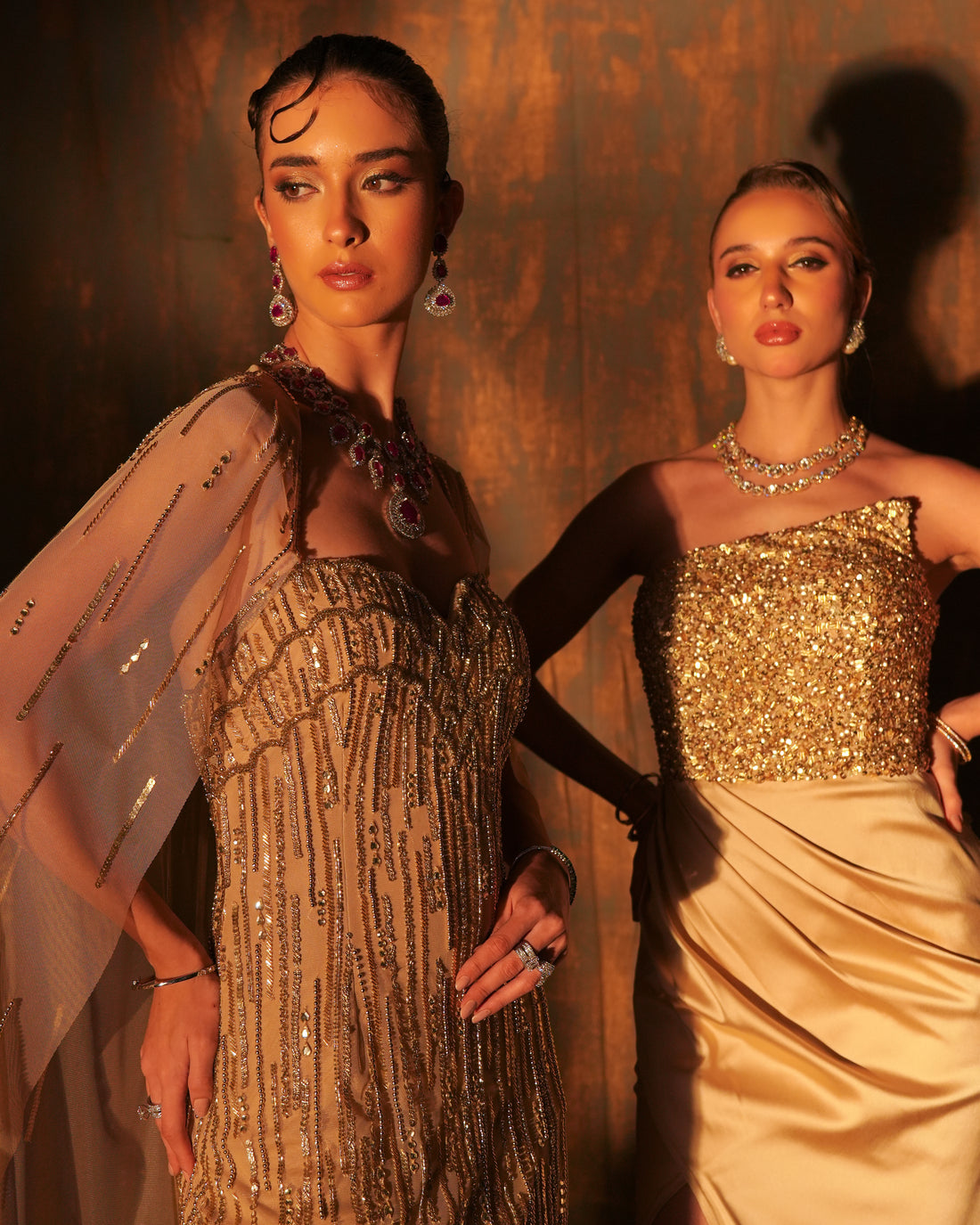 Champagne reverie Cape Gown