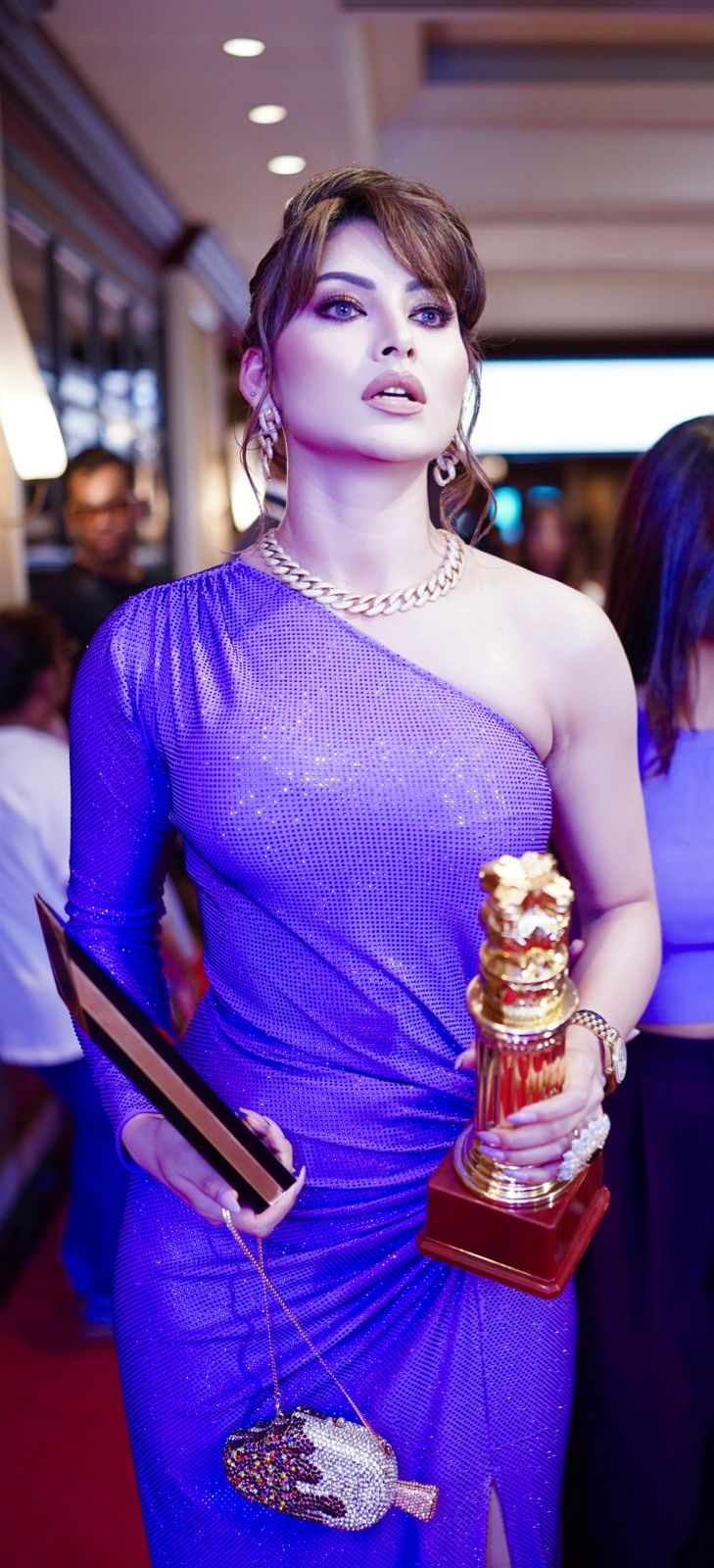 Urvashi Rautela in Violetta Slit Gown