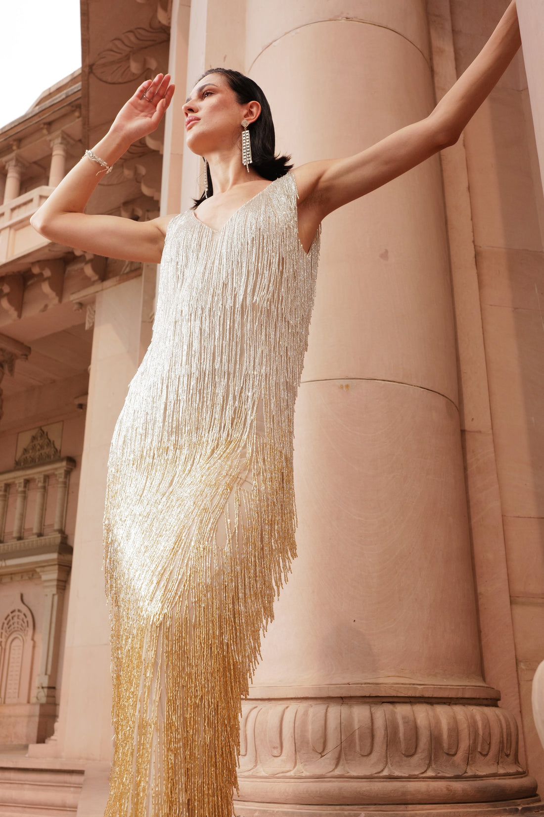 Alia Fringe Gown