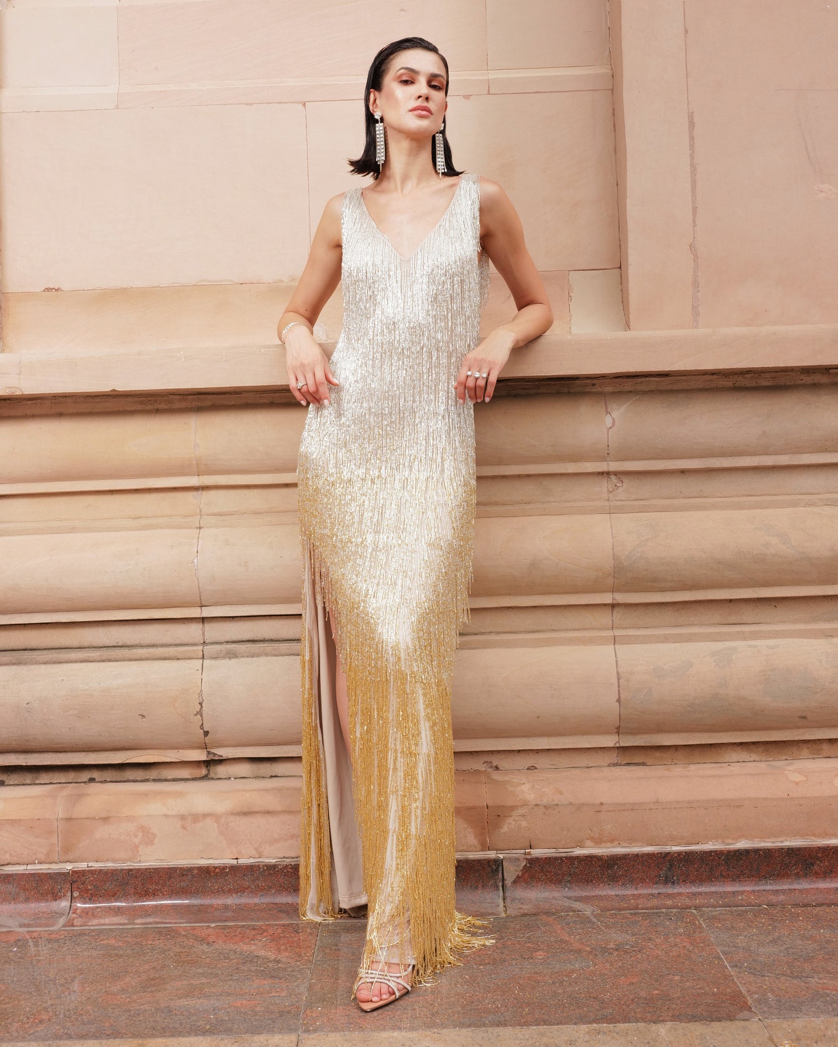 Alia Fringe Gown
