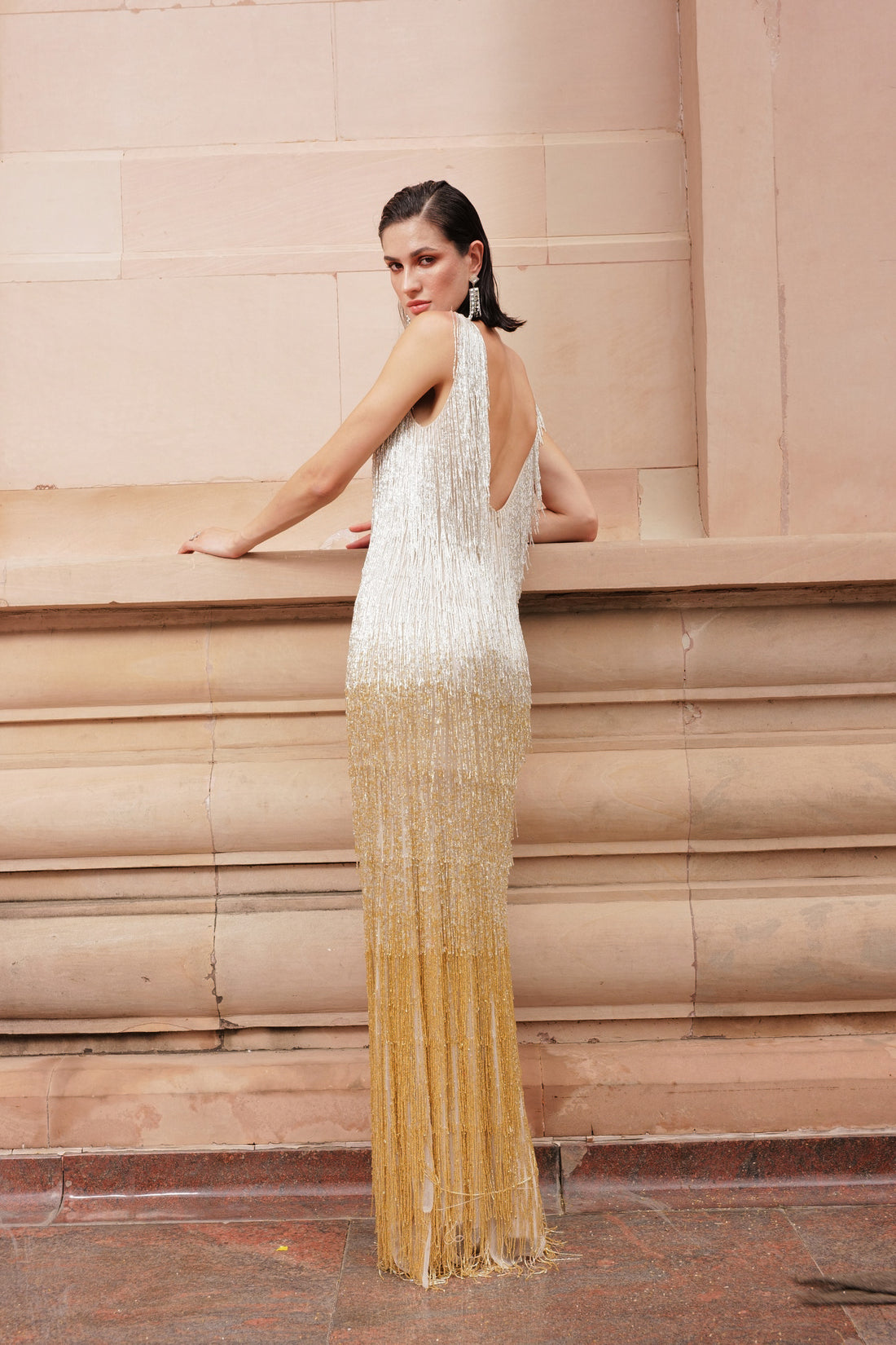 Alia Fringe Gown
