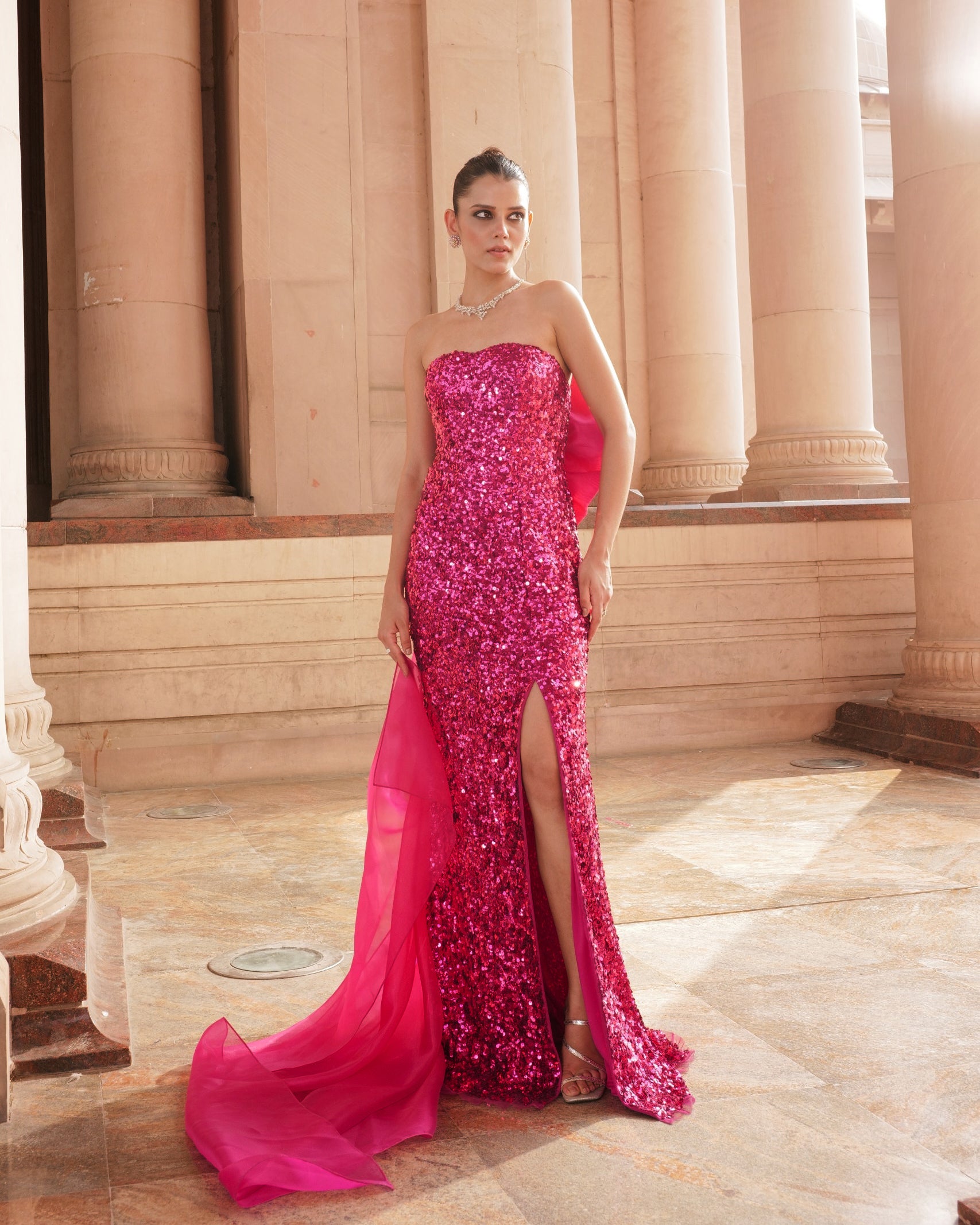 Gazelle Pink Strapless Gown