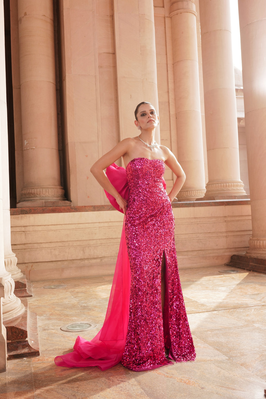 Gazelle Pink Strapless Gown