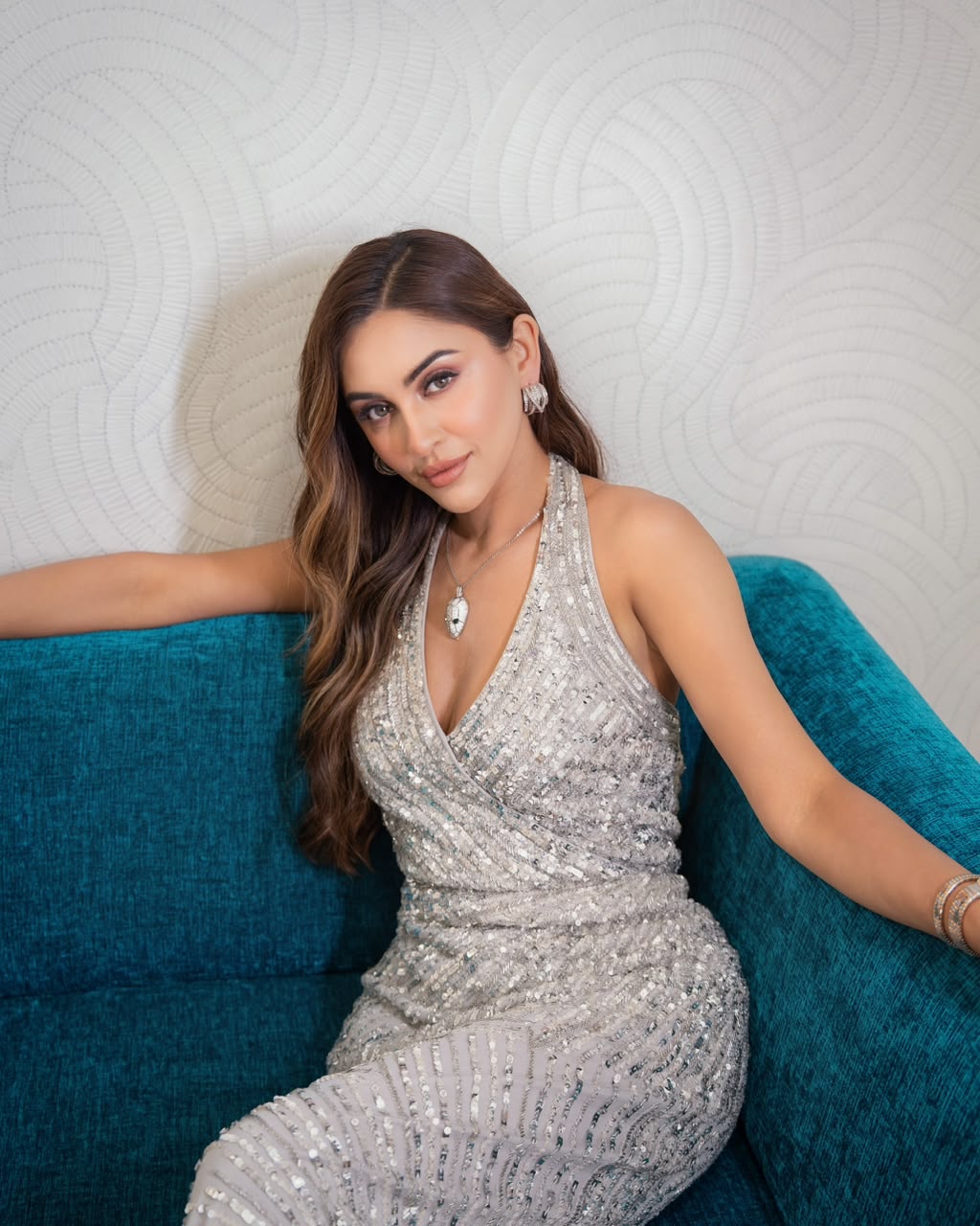 Krystle D’souza in Silver Embellished Gown