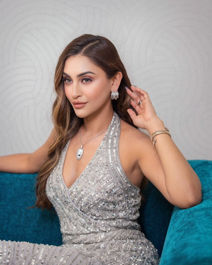 Krystle D’souza in Silver Embellished Gown