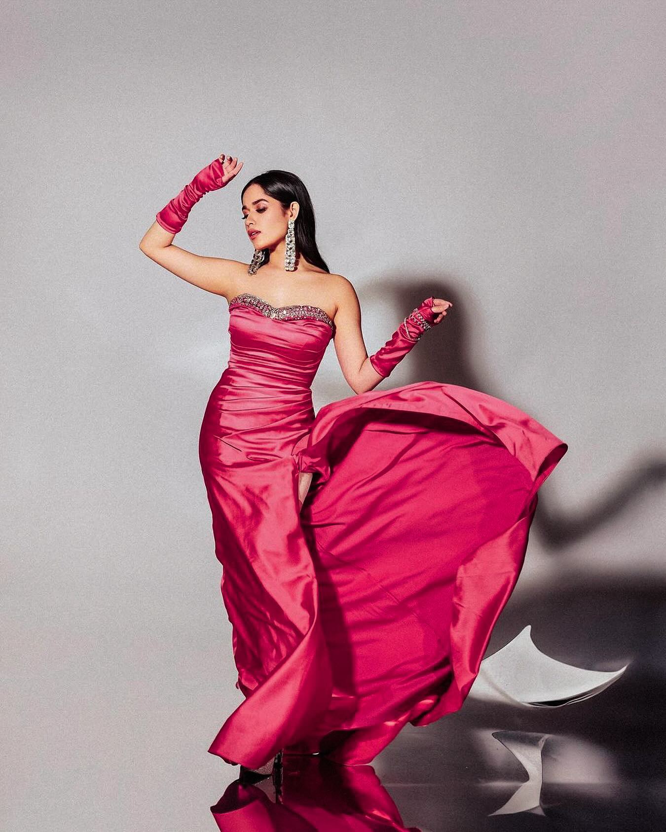 Jannat Zubair in Hot Pink Ball Gown