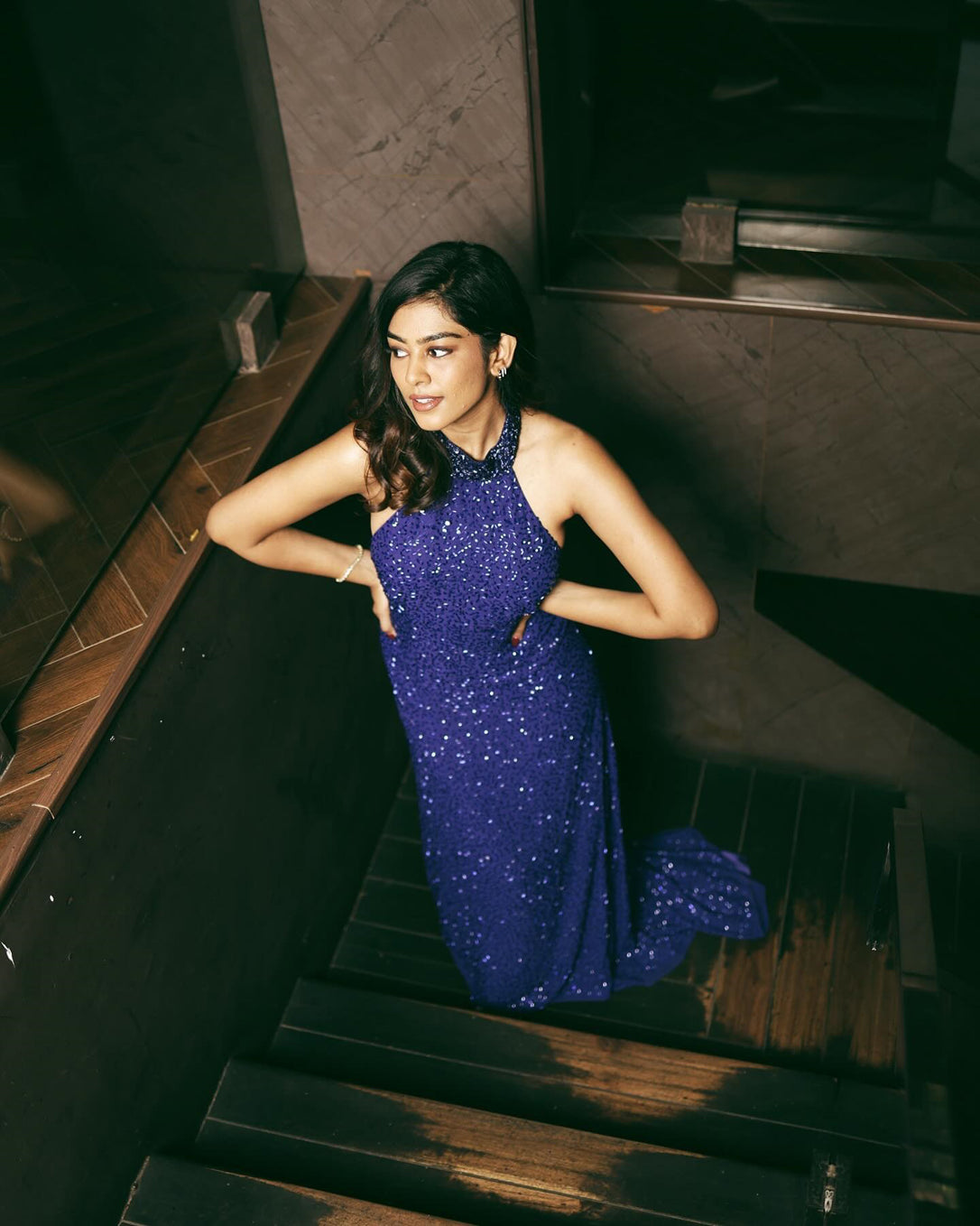 Divya Boppana in Adriana Blue Gown