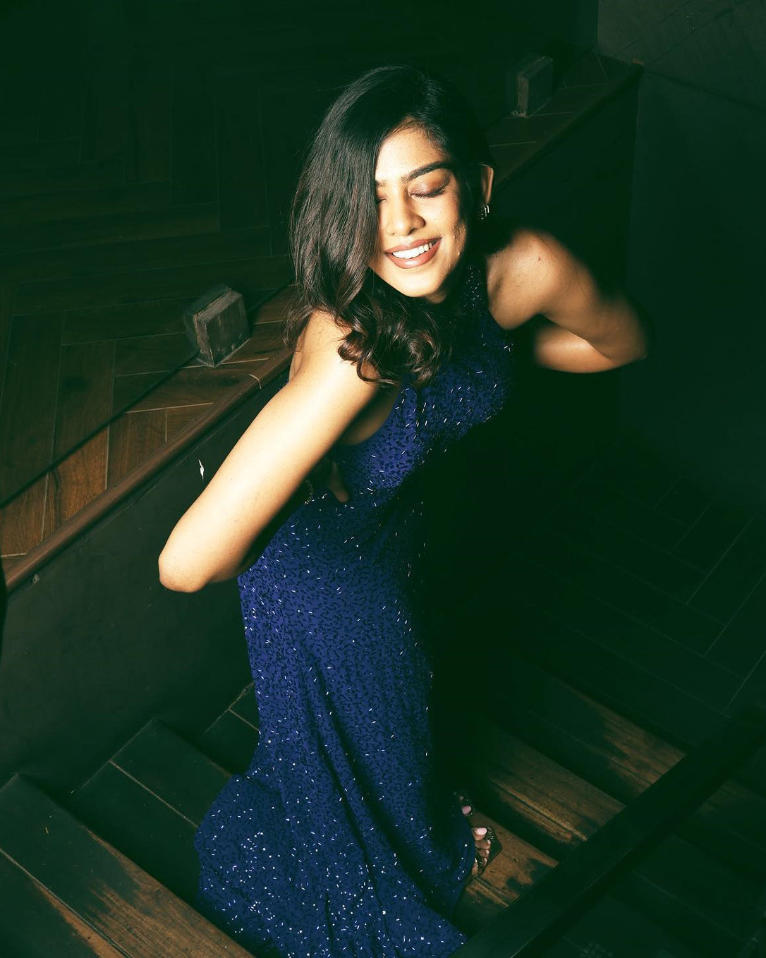 Divya Boppana in Adriana Blue Gown