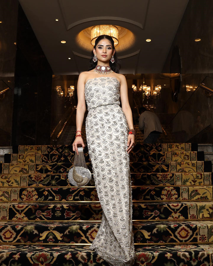 Atisha Pratap in Zurie Embellished Gown